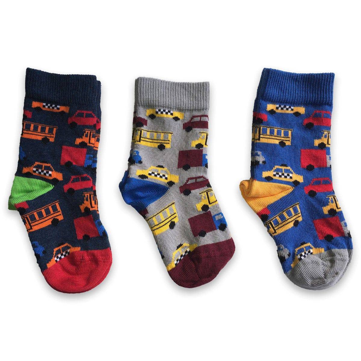 Cute and Colorful Socks for Toddler Boys and Girls, Combed Cotton Crew Socks - 3 Pair Pack in Gift Box - Wear Sierra