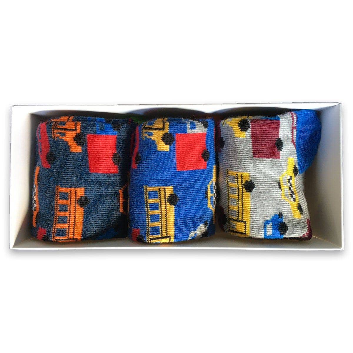 Cute and Colorful Socks for Toddler Boys and Girls, Combed Cotton Crew Socks - 3 Pair Pack in Gift Box - Wear Sierra
