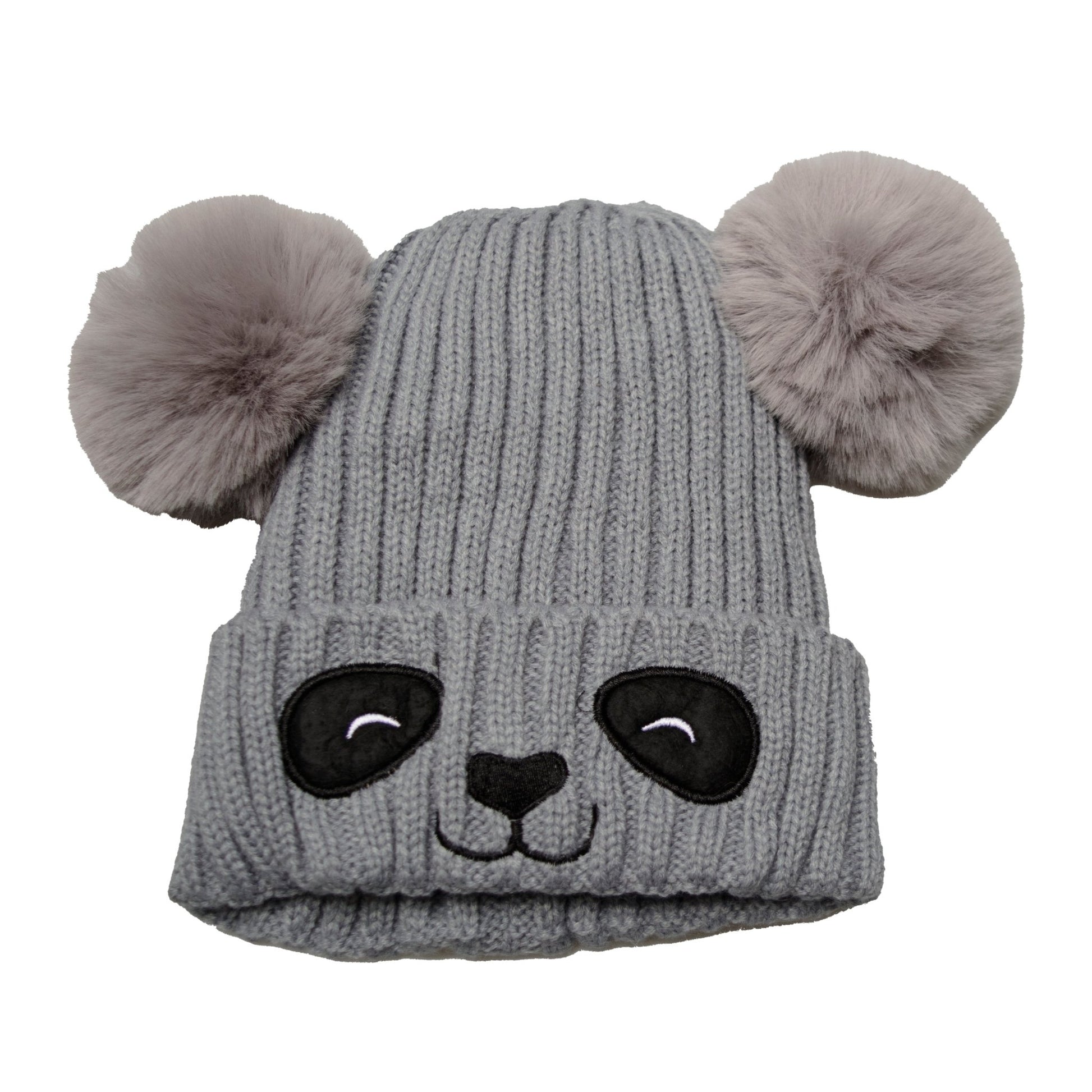 Cute Panda Winter Knit Beanie For Kids - Warm Winter Hats for Boys or Girls - Wear Sierra