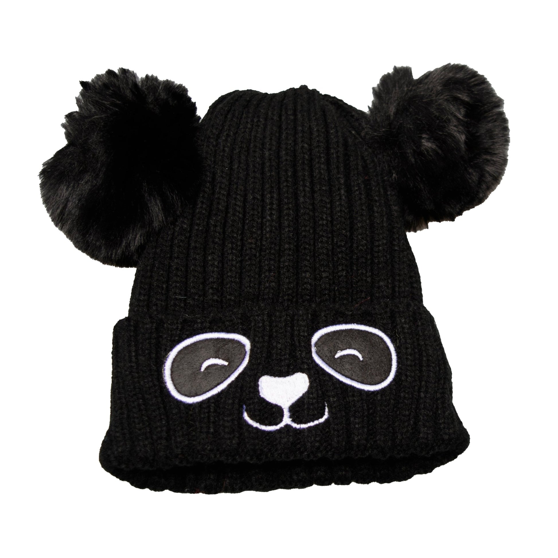 Cute Panda Winter Knit Beanie For Kids - Warm Winter Hats for Boys or Girls - Wear Sierra