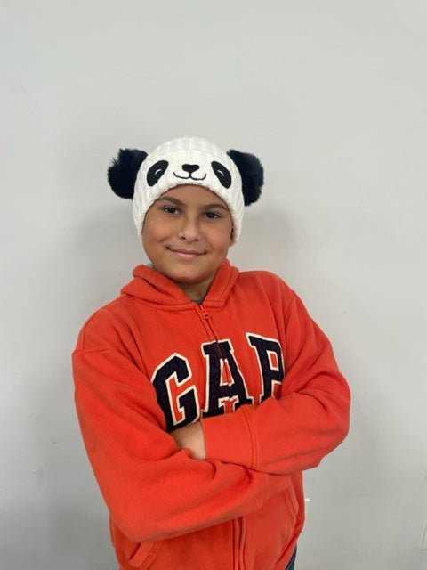Cute Panda Winter Knit Beanie For Kids - Warm Winter Hats for Boys or Girls - Wear Sierra
