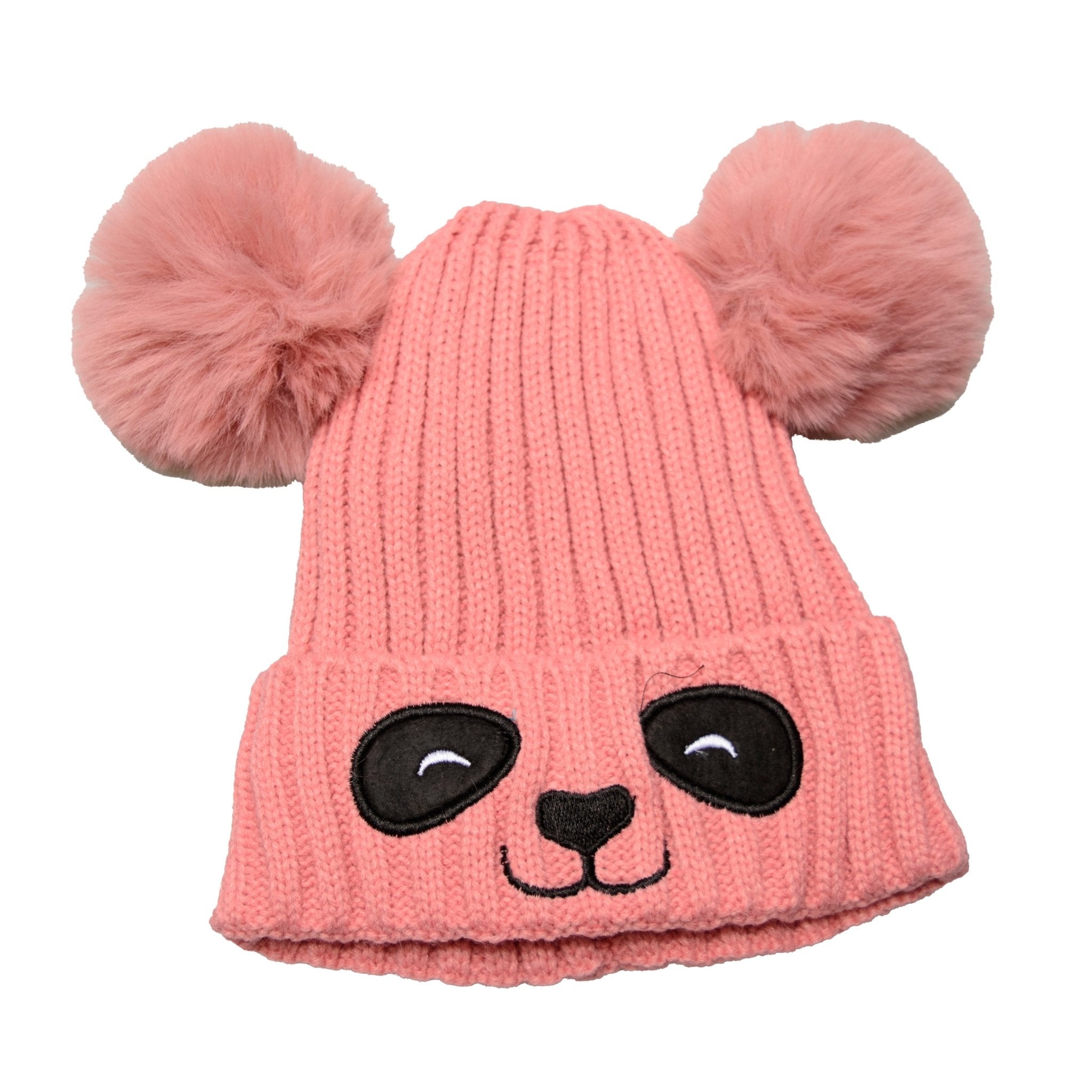 Cute Panda Winter Knit Beanie For Kids - Warm Winter Hats for Boys or Girls - Wear Sierra
