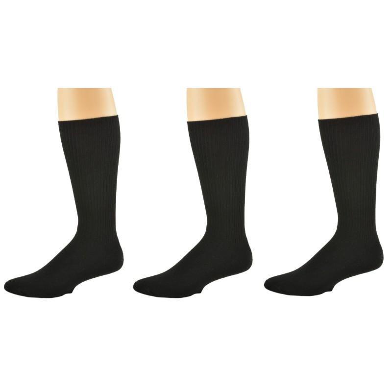 Diabetic Men's Socks Cotton Crew Cushioned 3 Pair Pack - Wear Sierra