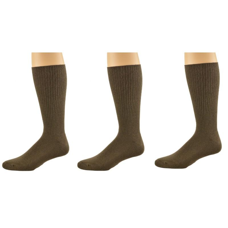 Diabetic Men's Socks Cotton Crew Cushioned 3 Pair Pack - Wear Sierra