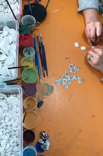 Hand Painted Jewelry - Ceramic Jewelry Set - Flower Printed  Earrings - Wear Sierra