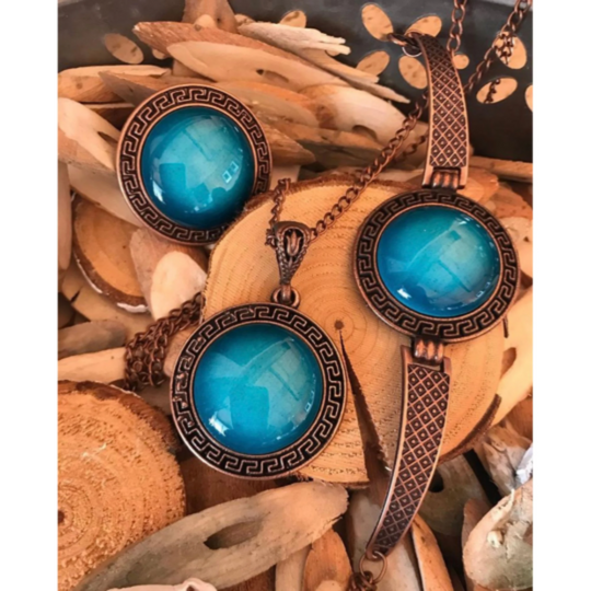 Hand Crafted Pendant Set, Ceramic Pendant. Ring and Bracelet Set, Unique Gift for Mother's Day - Wear Sierra