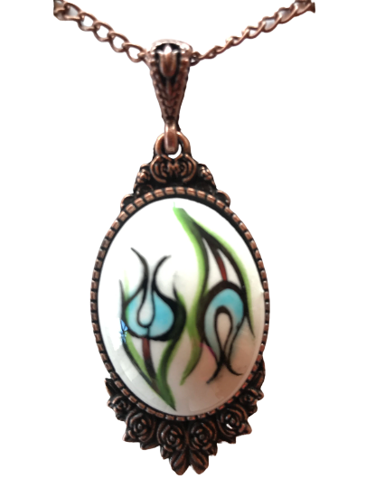 Handmade  Floral Theme Pendant - Party Wear Jewelry - Ceramic Pendant - Wear Sierra