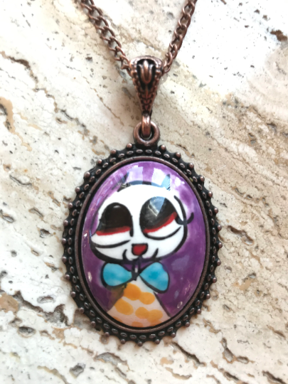 Animal Drawing - Cini Ceramic Necklace - Owl & Cats Theme Necklace - Wear Sierra