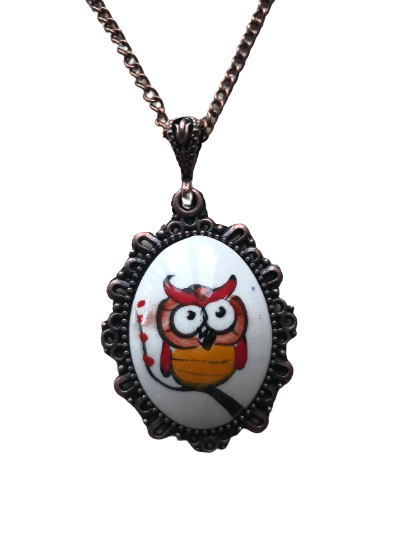 Animal Drawing - Cini Ceramic Necklace - Owl & Cats Theme Necklace - Wear Sierra