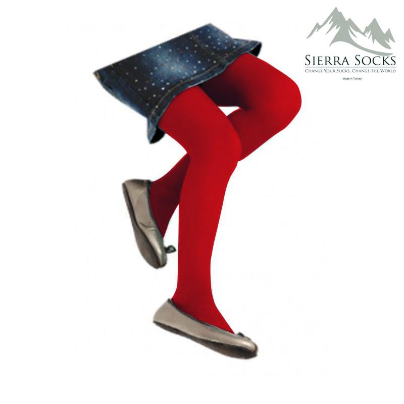 Flat-Knit Tights for Girls for School Uniforms, Daily Wear Legwear - Wear Sierra