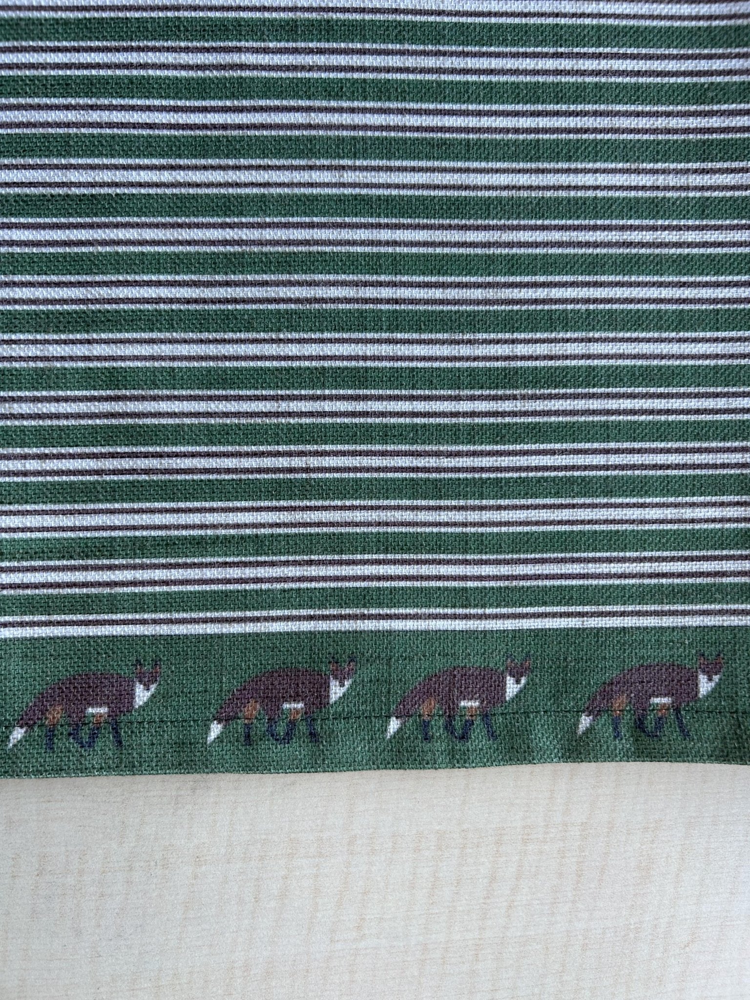 Fox Trot Pattern Linen-Feel Runner, Christmas Decorating in Classic Red and Hunter Green - Wear Sierra