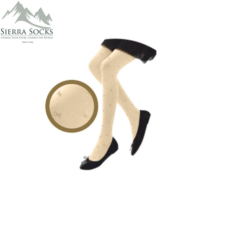 Girl's Bow Patterned Tights - Infant to Teen Sizes - Wear Sierra