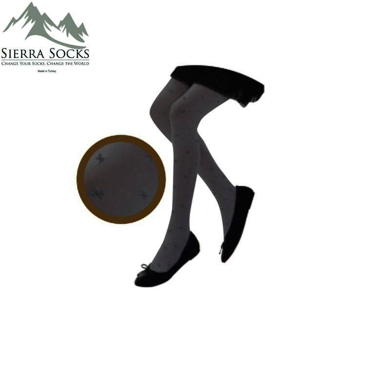 Girl's Bow Patterned Tights - Infant to Teen Sizes - Wear Sierra