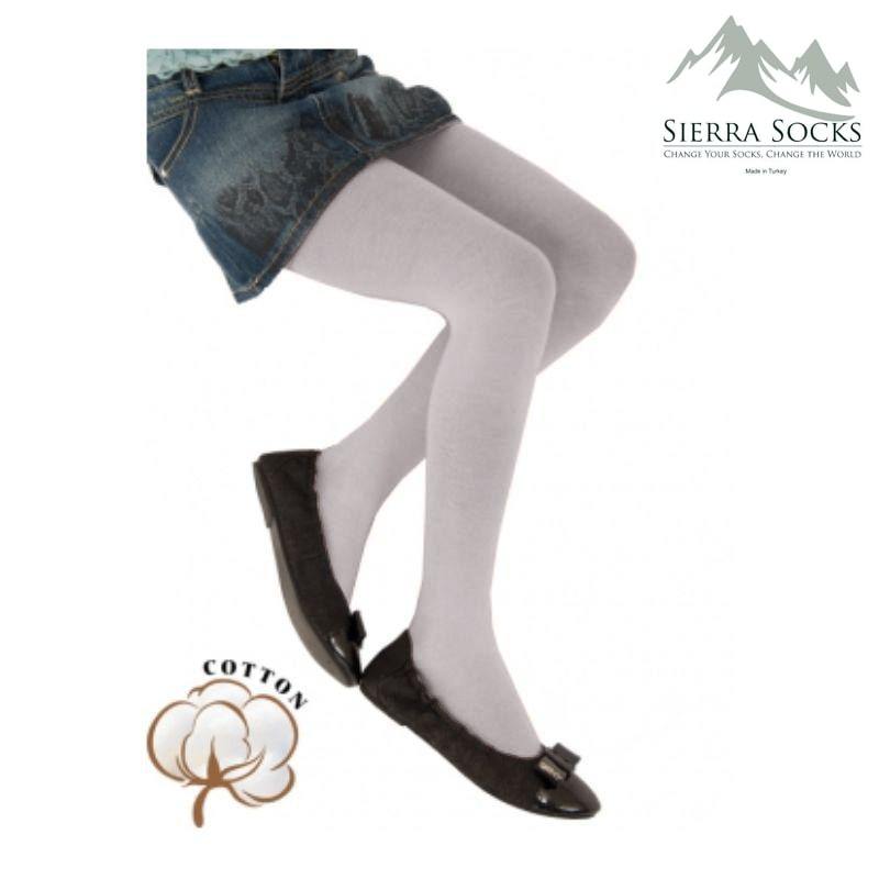 Girl's Combed Cotton Tights, Colorful Tights for School or Church - Wear Sierra
