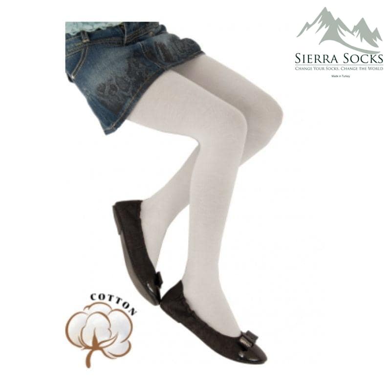 Girl's Combed Cotton Tights, Colorful Tights for School or Church - Wear Sierra