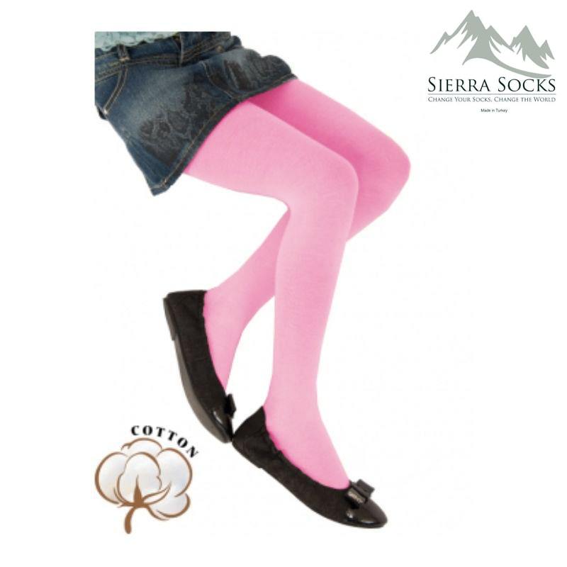 Girl's Combed Cotton Tights, Colorful Tights for School or Church - Wear Sierra