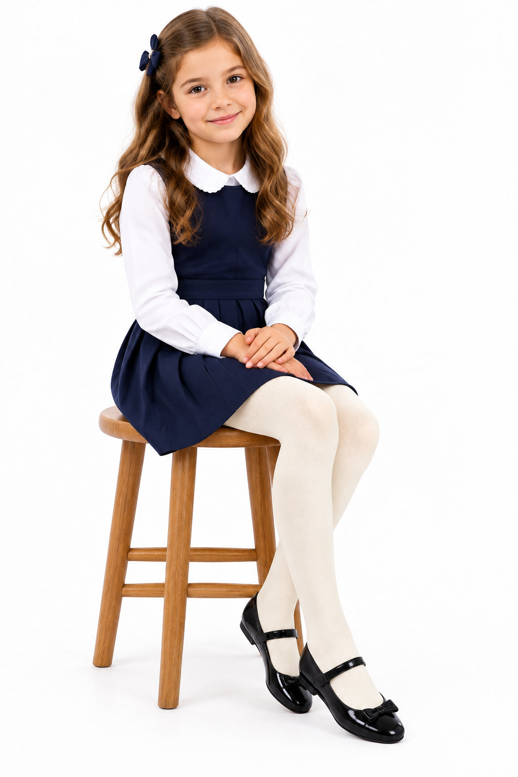 Girl's Combed Cotton Tights, Colorful Tights for School or Church - Wear Sierra