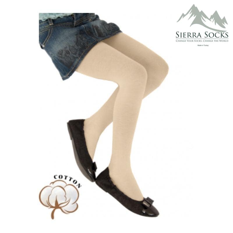 Girl's Combed Cotton Tights, Colorful Tights for School or Church - Wear Sierra