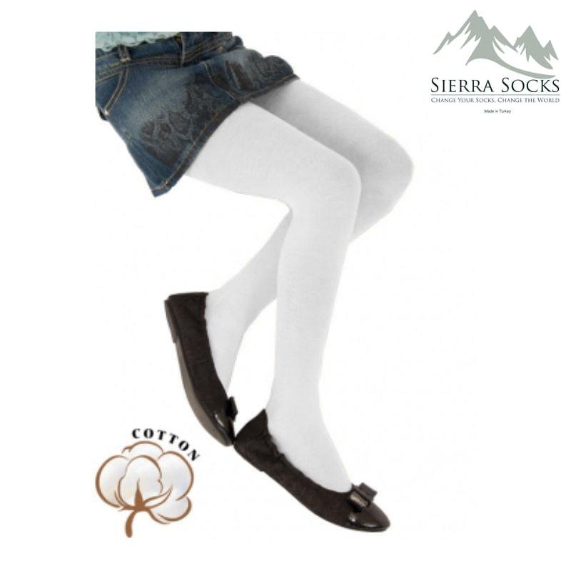 Girl's Combed Cotton Tights, Colorful Tights for School or Church - Wear Sierra