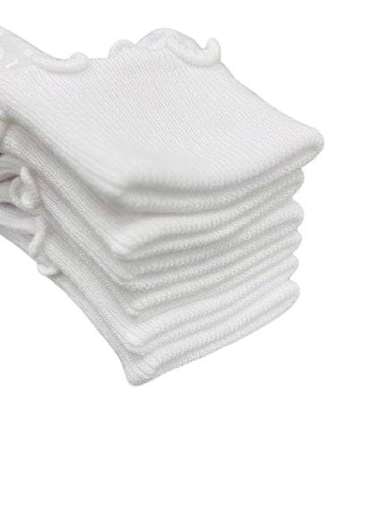 Girls Non-Skid Seamless Toe Socks - 3-Pair Pack Cotton Ruffle Edge Socks - Wear Sierra