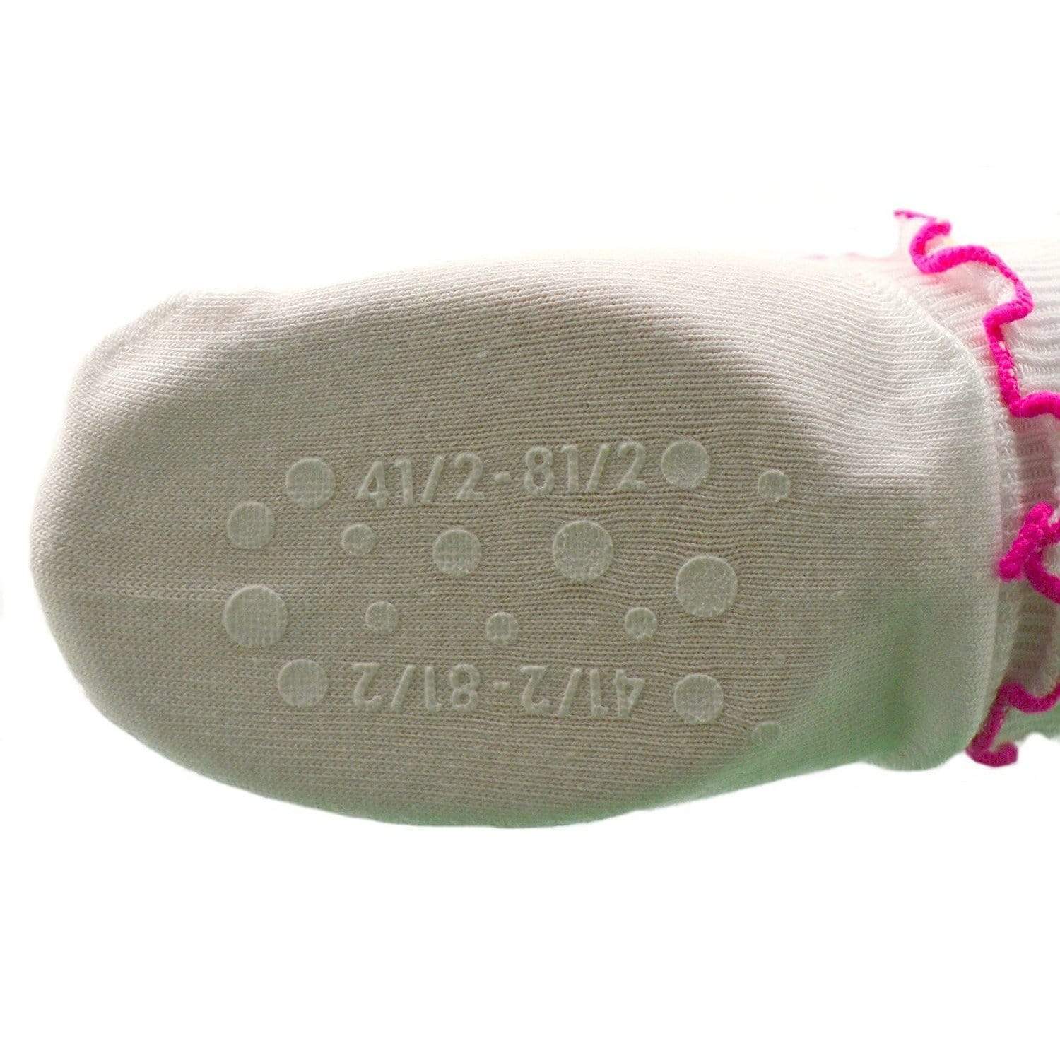 Girls Non-Skid Seamless Toe Socks - 3-Pair Pack Cotton Ruffle Edge Socks - Wear Sierra