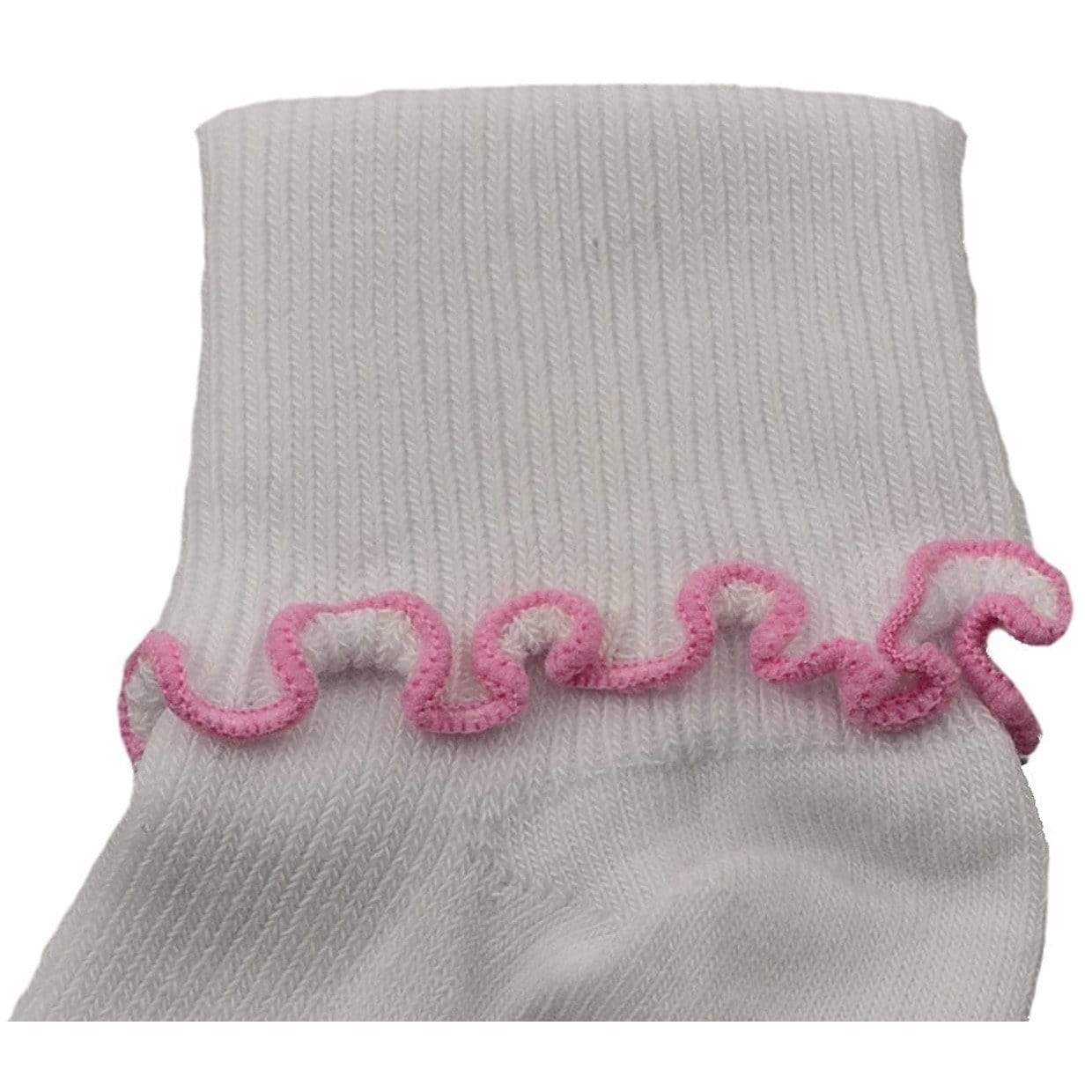 Girls Non-Skid Seamless Toe Socks - 3-Pair Pack Cotton Ruffle Edge Socks - Wear Sierra