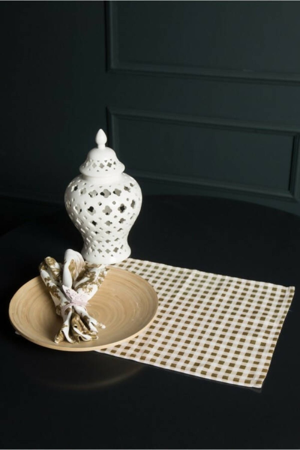 Green Checkered Retro-Printed Placemat Set of 2 - Vintage Inspired Decor - Wear Sierra