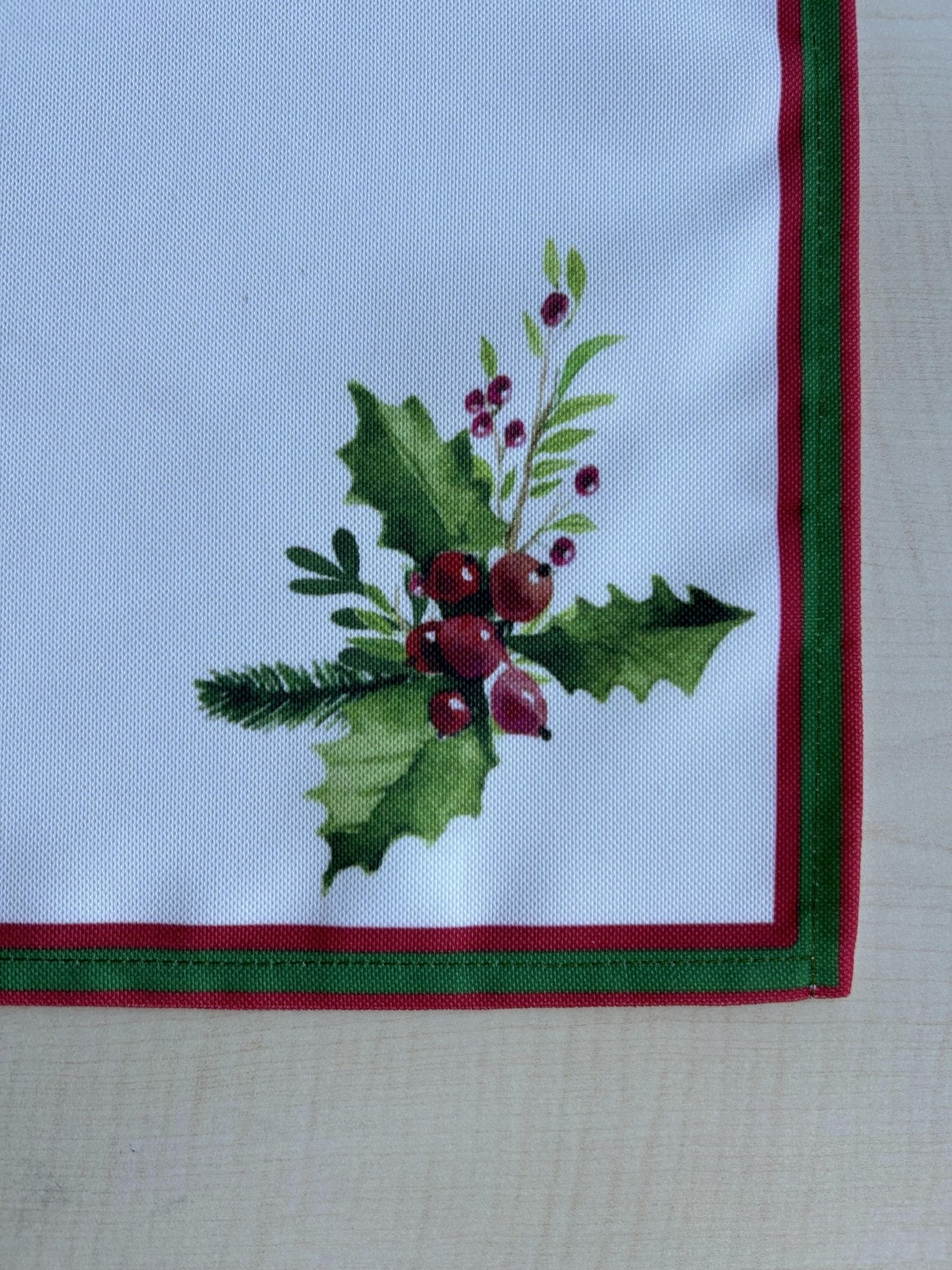 Holly Berry and Greenery Pattern Placemats - Nature Inspired Holiday Decorating - Wear Sierra