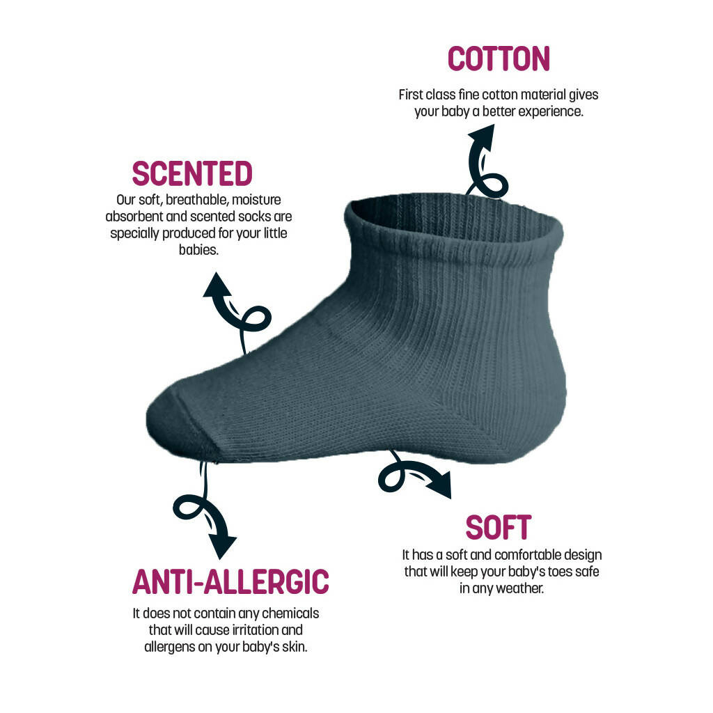 Newborn Unisex Cotton Ankle-Hi Socks Assorted 6 Pair Pack - Wear Sierra