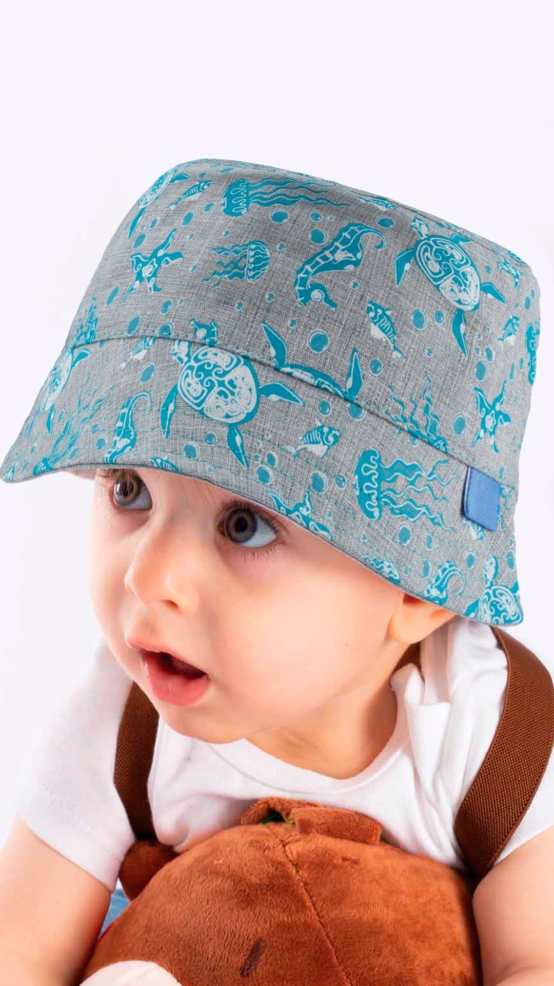 Infant Bucket Hat Ocean Life, Sea Animals, Nautical Theme Print Baby Hat - Wear Sierra