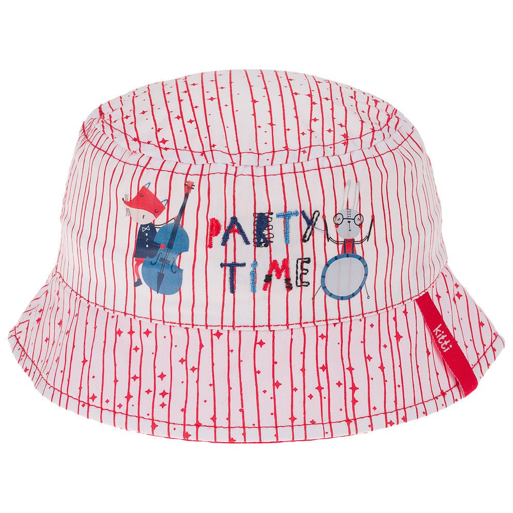 Infant Bucket Hat, Party Time Animal Band Cotton Embroidered Hat - Wear Sierra