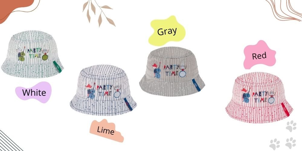 Infant Bucket Hat, Party Time Animal Band Cotton Embroidered Hat - Wear Sierra