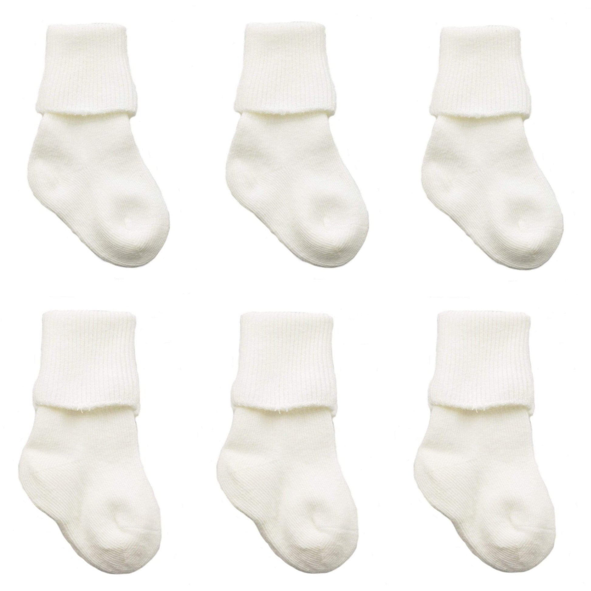 Infant Socks - Combed Cotton Turn Cuff Booties for Baby (Choose from 3 or 6 Pair Packs) - Wear Sierra