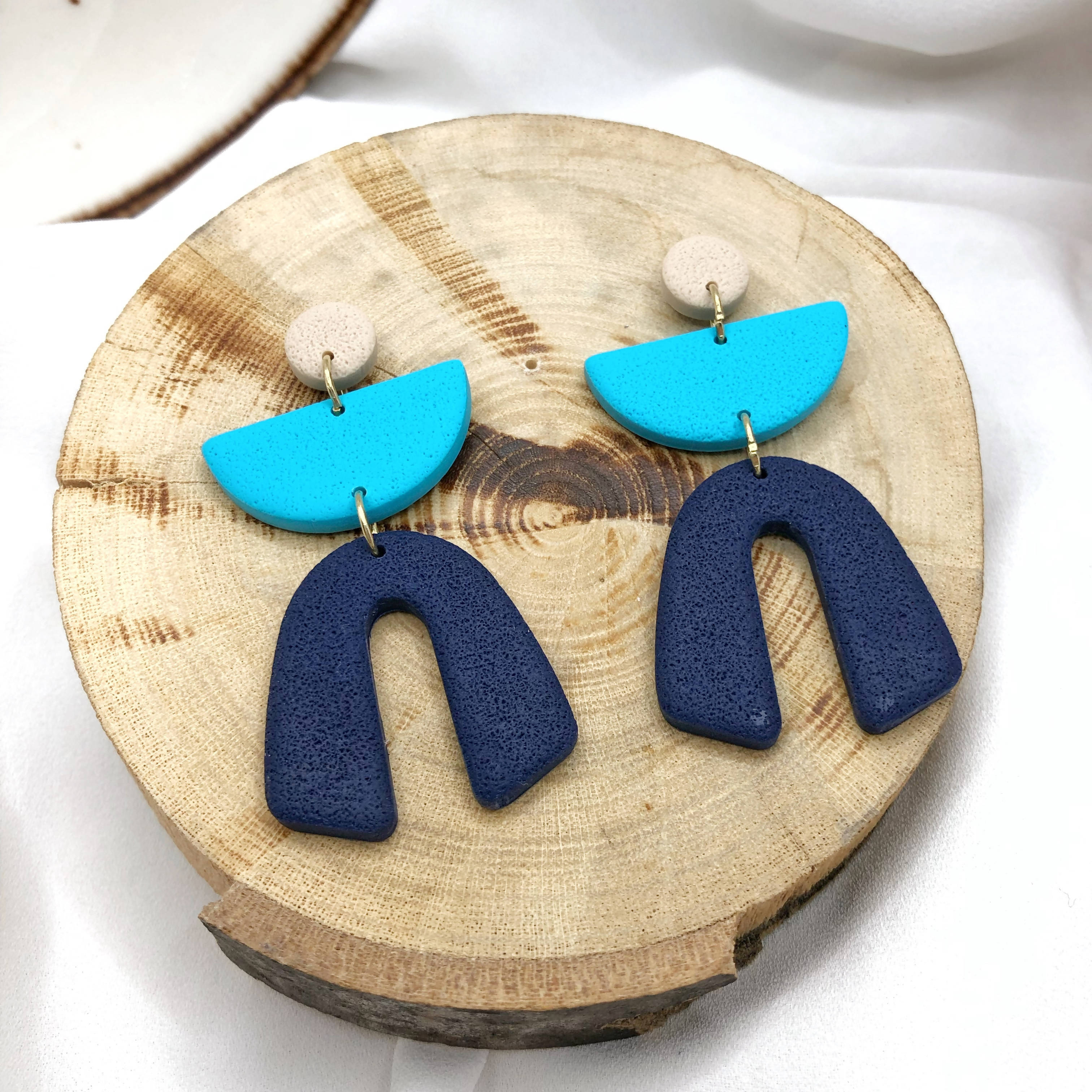 Blue Man Handmade Polymer Clay Earrings - Party Wear Earrings - Wear Sierra
