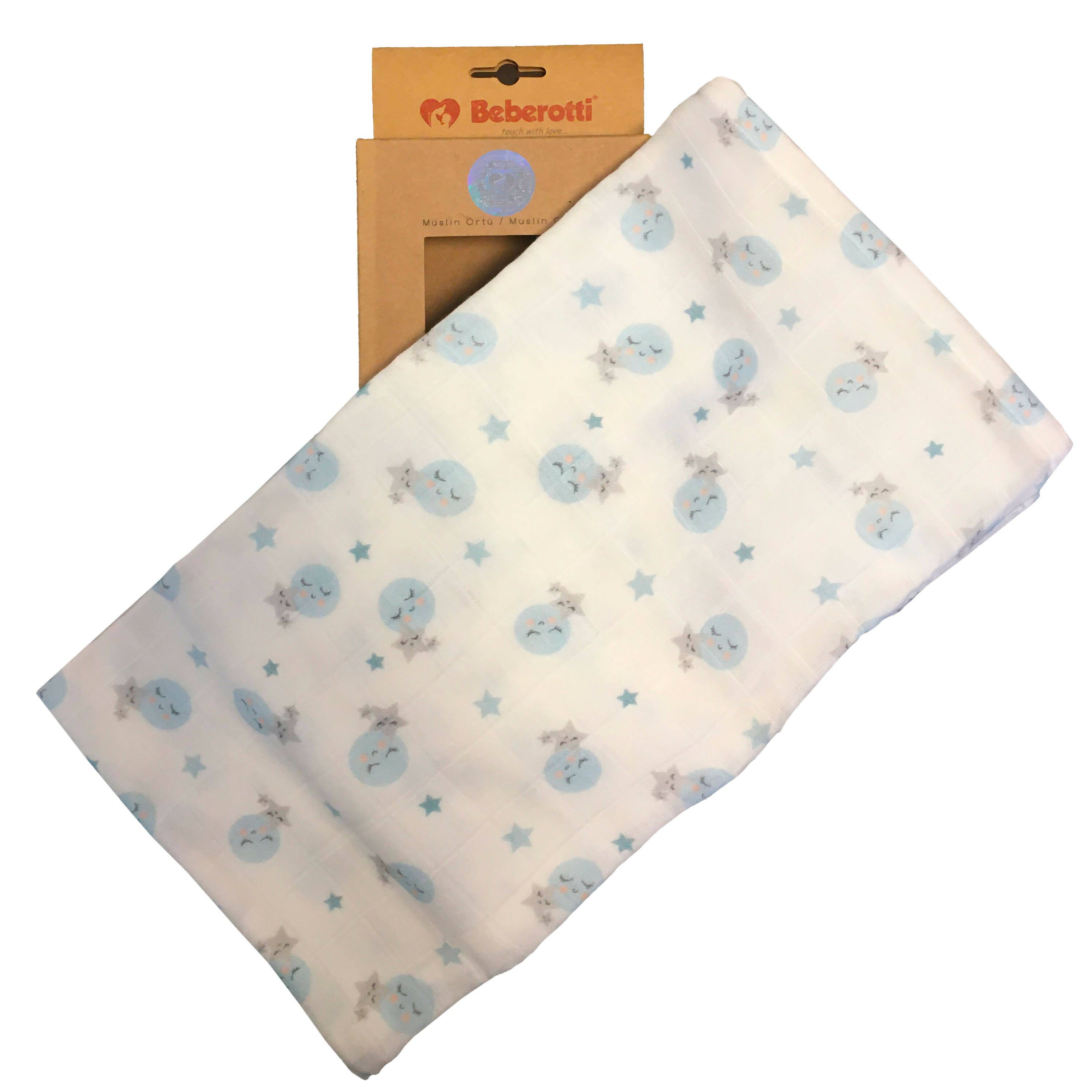 Blue Moon Printed Baby Blanket, Newborn Baby Swaddle, Mother's Cover Up, 100% Cotton Muslin, Baby Shower Gifts - Wear Sierra