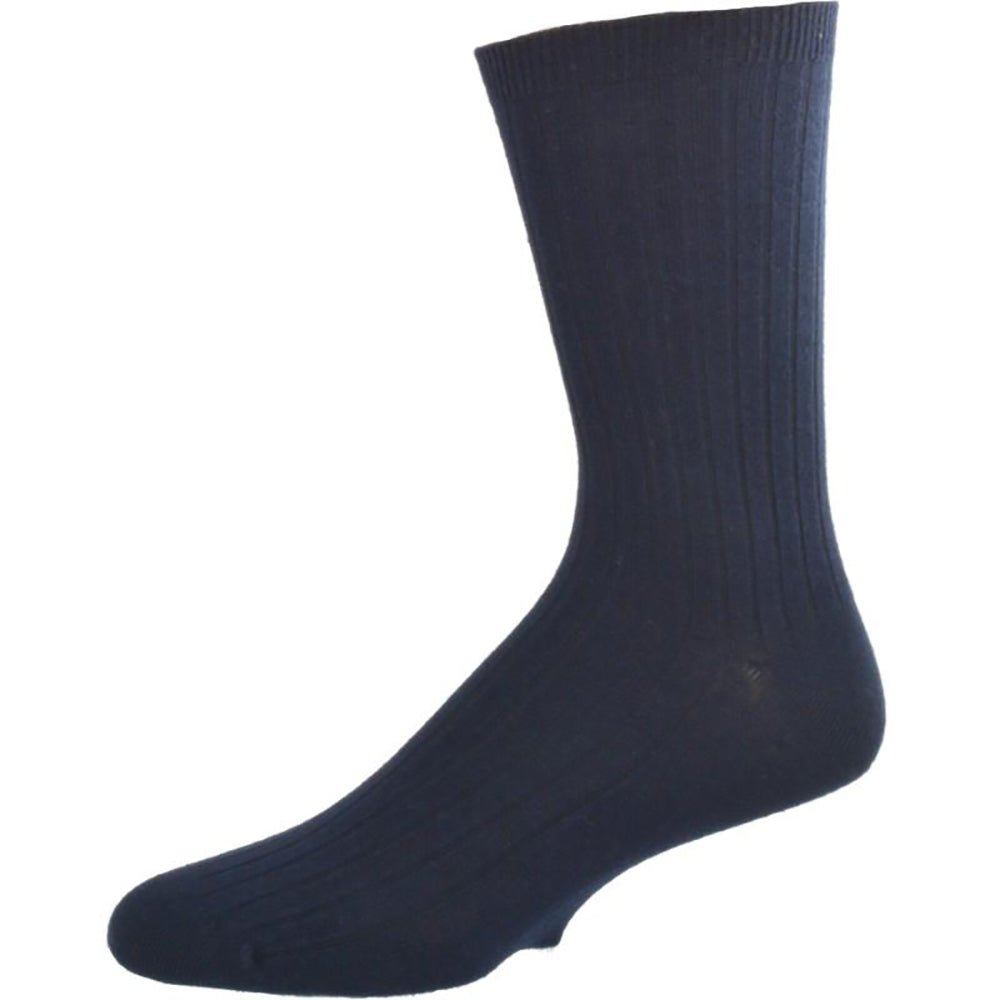Kid's, Teen's and Adult Size Crew Socks - Soft Pima Cotton Classic Dress Uniform Ribbed 3-Pair Packs - Wear Sierra