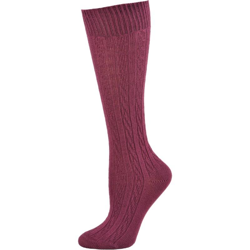 Knee High Socks in Classic Cotton Cable Knit, School Uniform Socks for Girls in 3 Pair Pack - Wear Sierra
