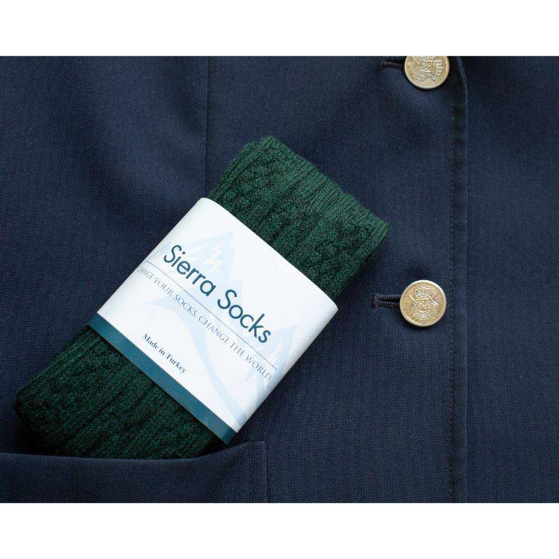 Knee High Socks in Classic Cotton Cable Knit, School Uniform Socks for Girls in 3 Pair Pack - Wear Sierra