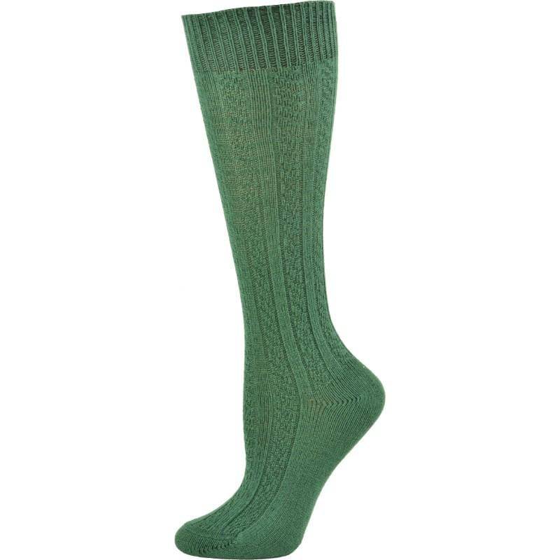 Knee High Socks in Classic Cotton Cable Knit, School Uniform Socks for Girls in 3 Pair Pack - Wear Sierra