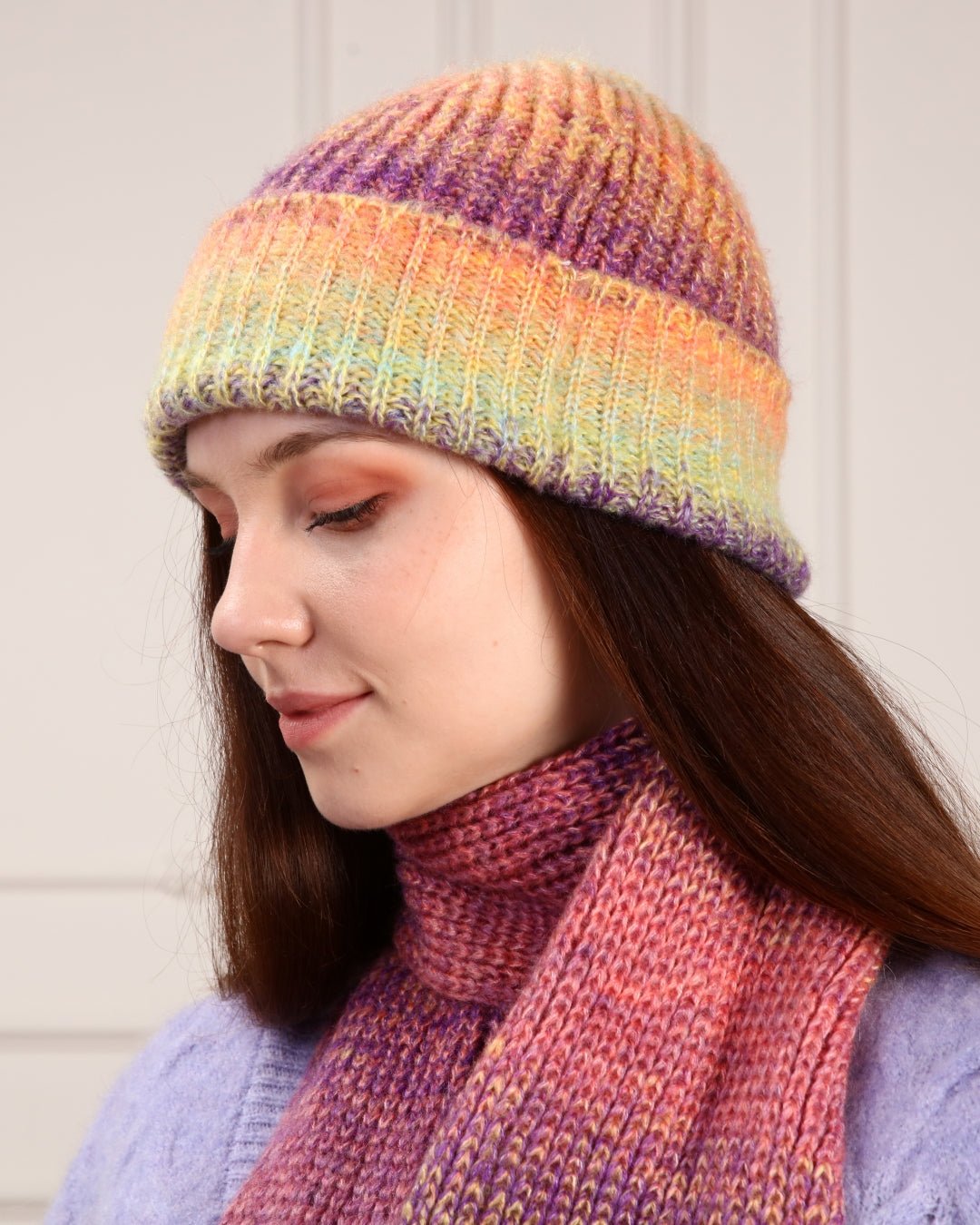 Knitted Beanie and Scarf Set - Women's Cozy Hat Scarf - Trending Fashion Outfit for Winter - Wear Sierra