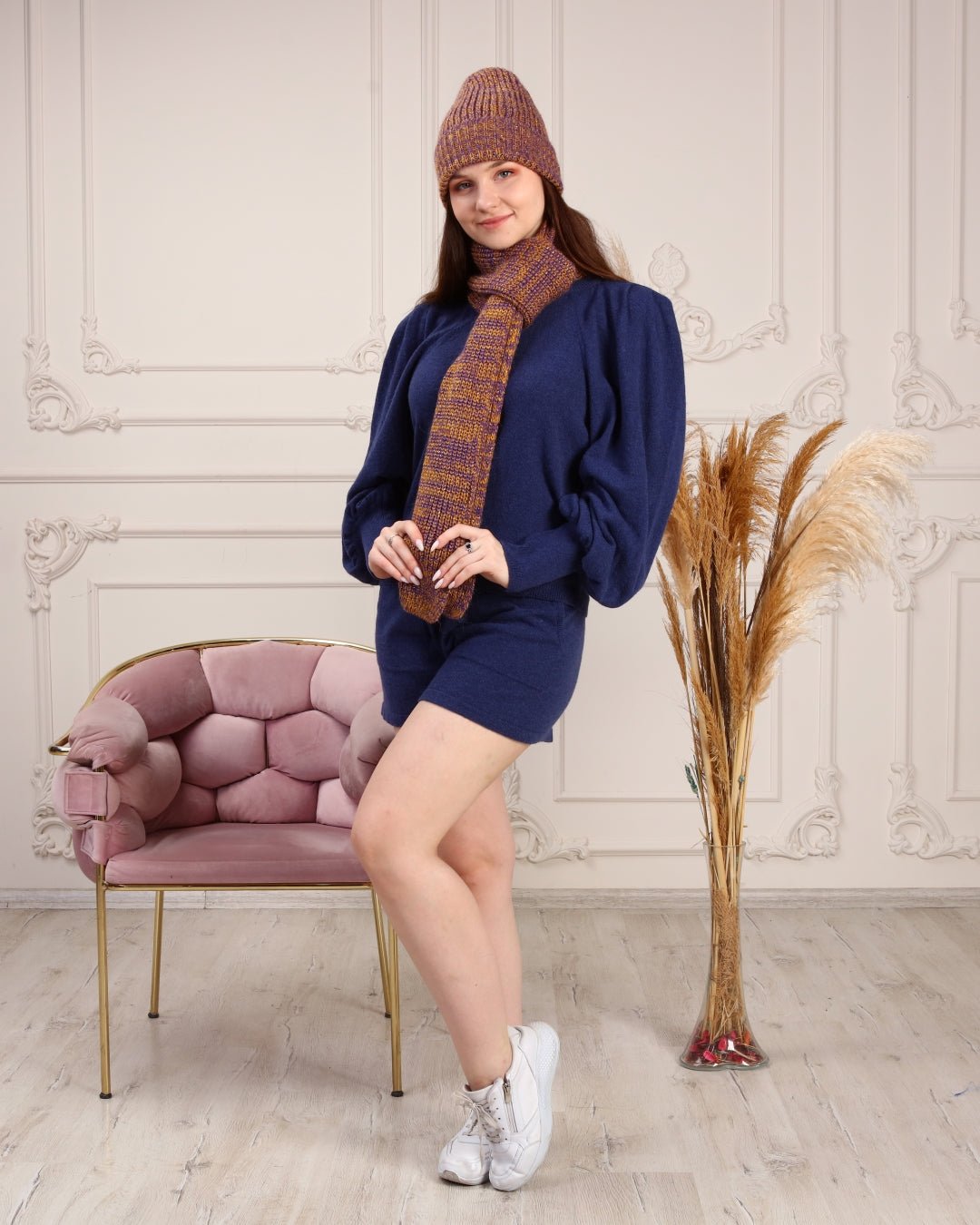 Knitted Beanie and Scarf Set - Women's Cozy Hat Scarf - Trending Fashion Outfit for Winter - Wear Sierra