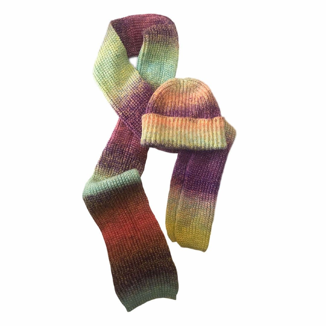 Knitted Beanie and Scarf Set - Women's Cozy Hat Scarf - Trending Fashion Outfit for Winter - Wear Sierra