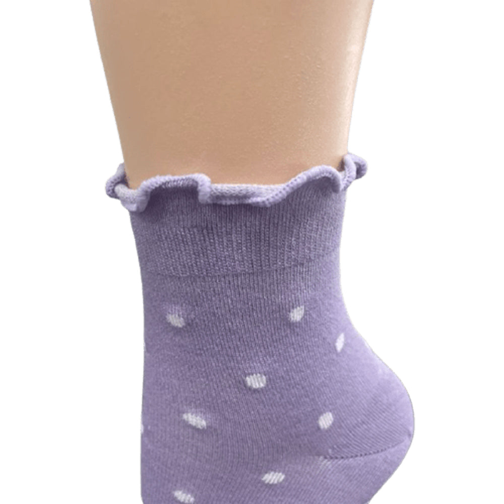 Women's Bamboo Low Cut Quarter 4-Pair Pack Lettuce Edge Ruffle Socks