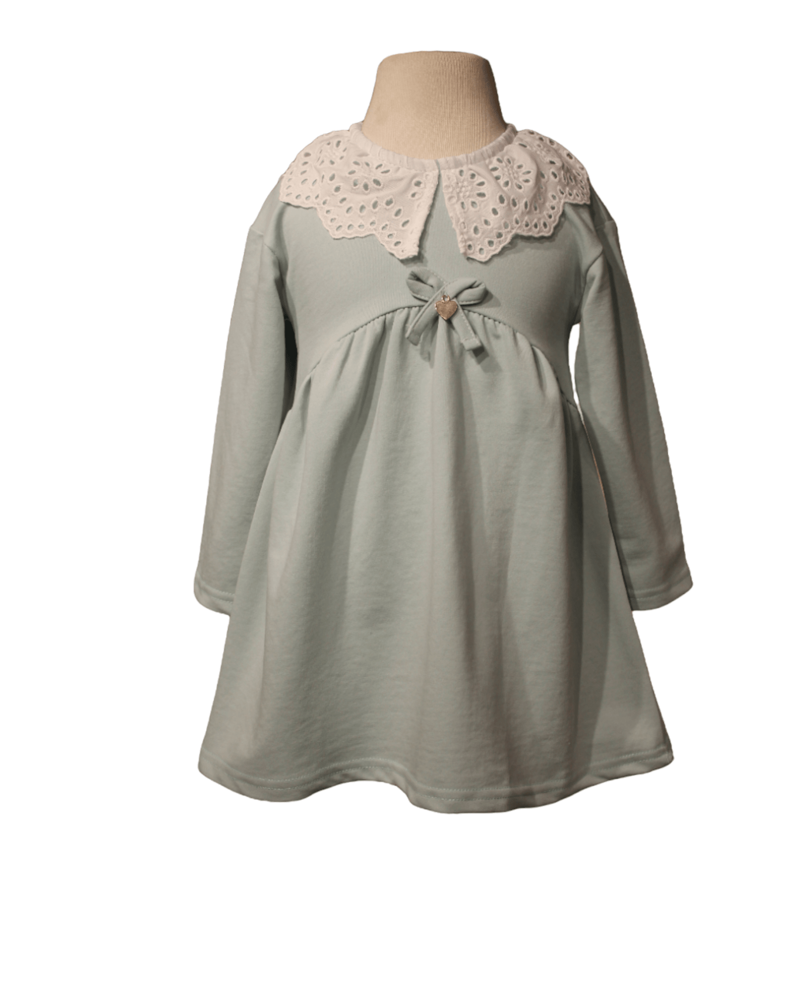 Little Girls' Eyelet Lace Collar Dress in Combed Cotton - Wear Sierra