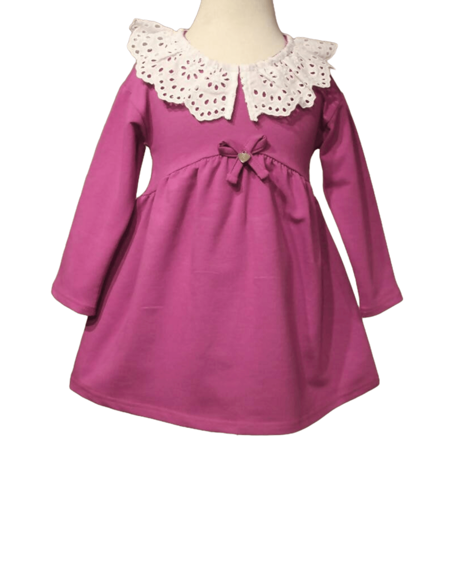 Little Girls' Eyelet Lace Collar Dress in Combed Cotton - Wear Sierra