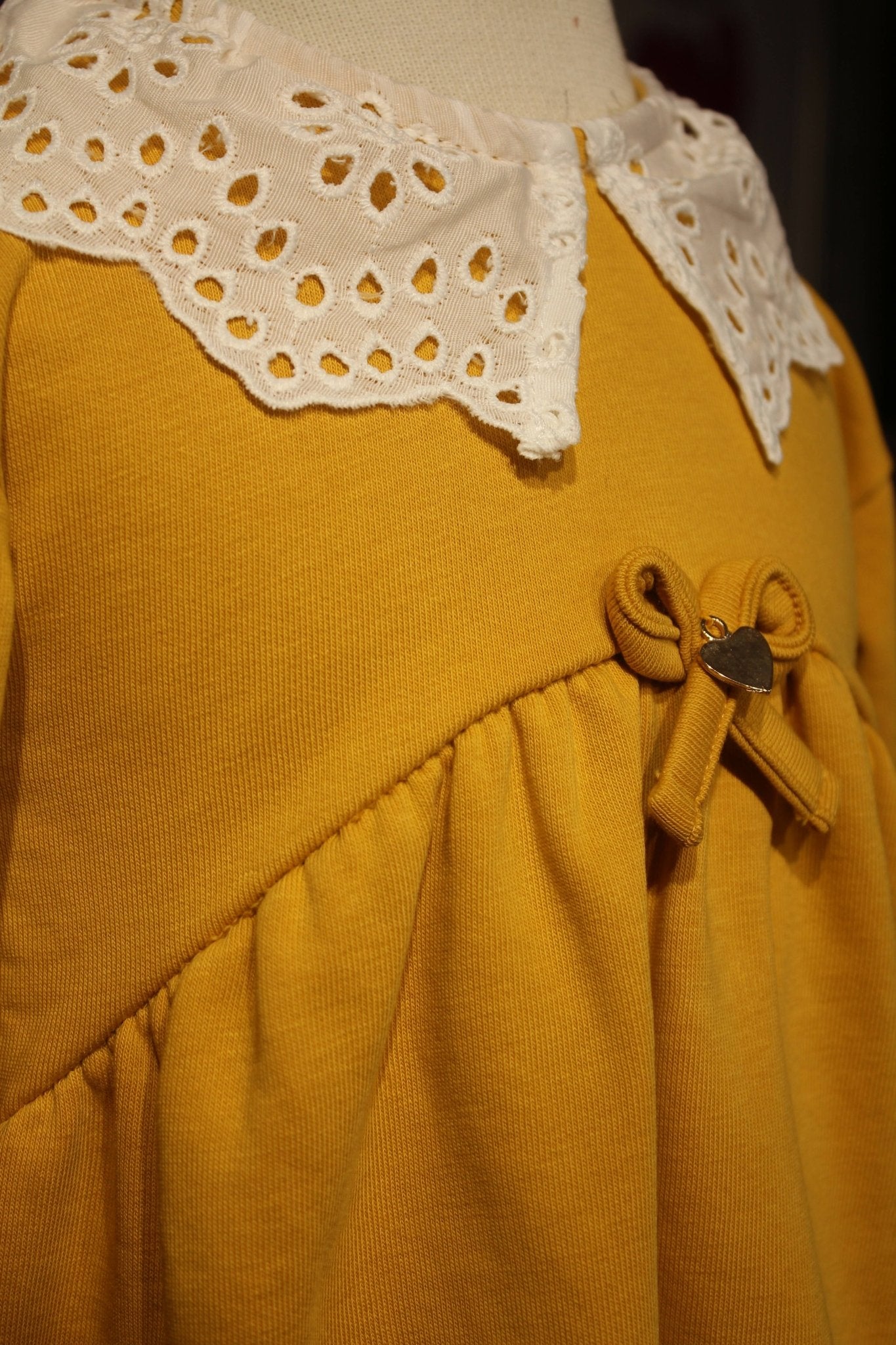 Little Girls' Eyelet Lace Collar Dress in Combed Cotton - Wear Sierra