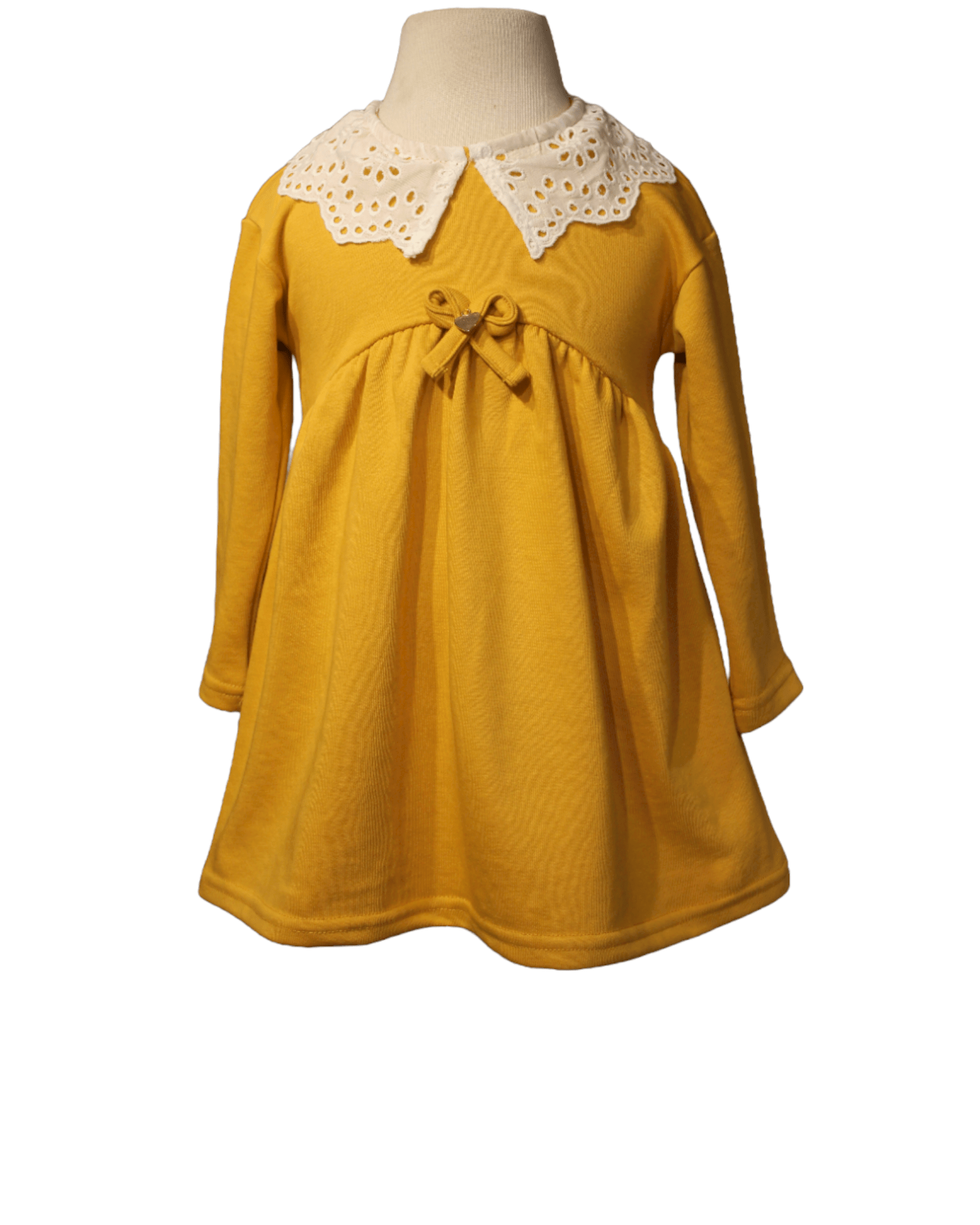 Little Girls' Eyelet Lace Collar Dress in Combed Cotton - Wear Sierra