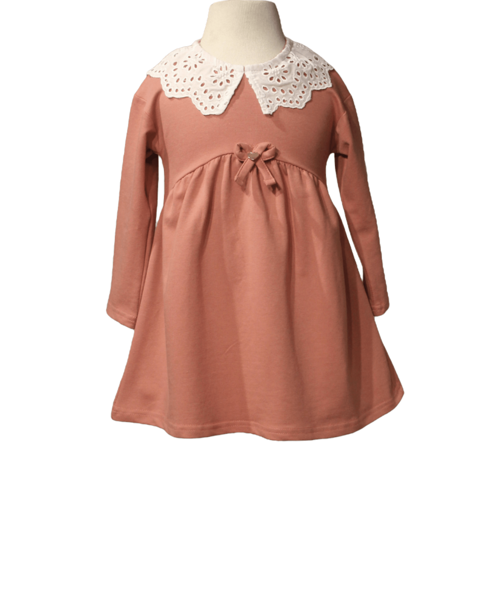 Little Girls' Eyelet Lace Collar Dress in Combed Cotton - Wear Sierra