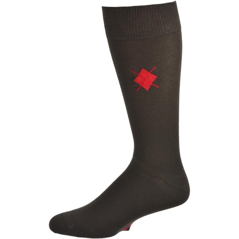 Men's Argyle Crew Socks - Great for Office Wear, Rayon Casual Wear Classy Socks - Wear Sierra