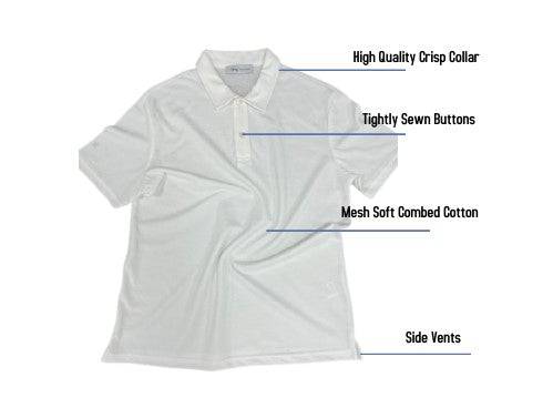 Men’s Classic Polo Shirts - 2 Button 100% Cotton Business Casual Shirt or Golf Shirt - Wear Sierra